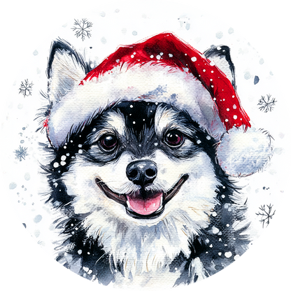 Dog (9) Round Christmas MDF Ornament
