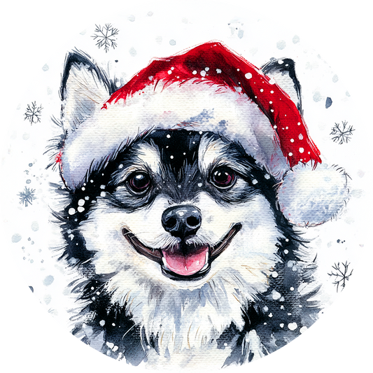 Dog (9) Round Christmas MDF Ornament