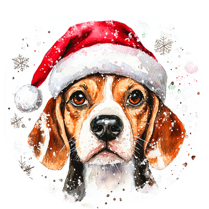 Dog (91) Round Christmas MDF Ornament