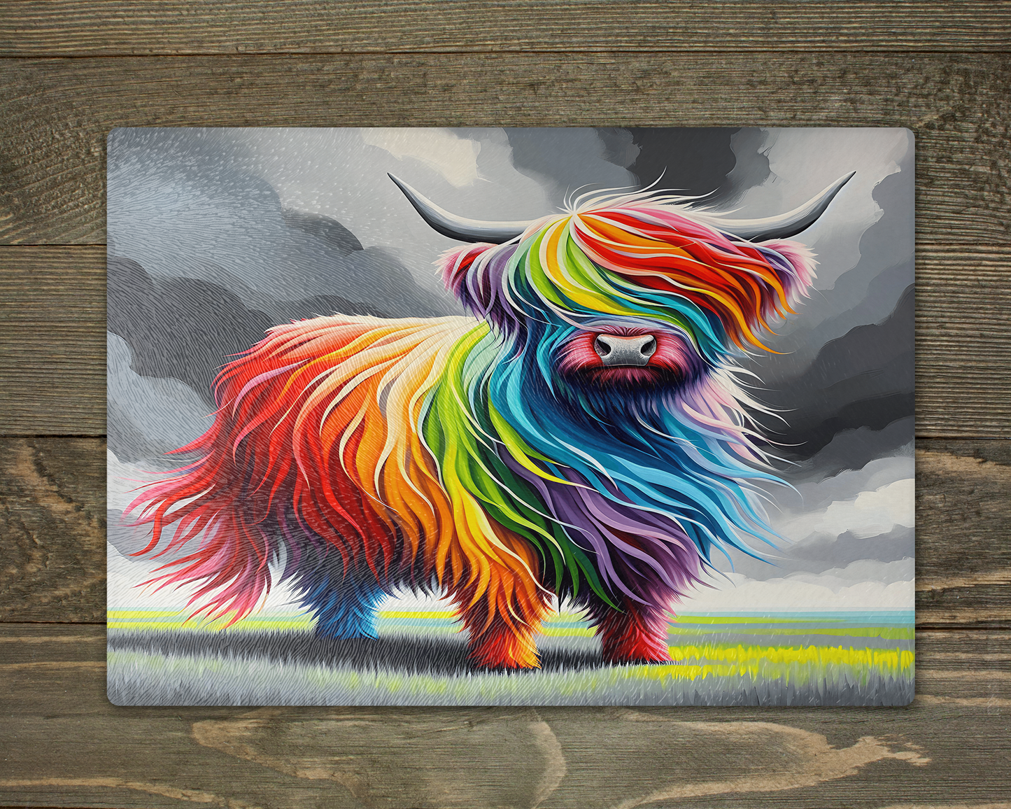 Bright Abstract Cow Chopping Cutting Board