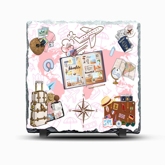 Adventure Pink Design Printed Photo Slate