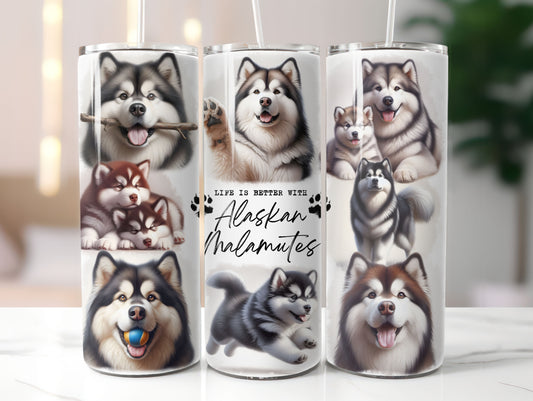Alaskan Malamute Dog Life is Better with 20oz Tumbler