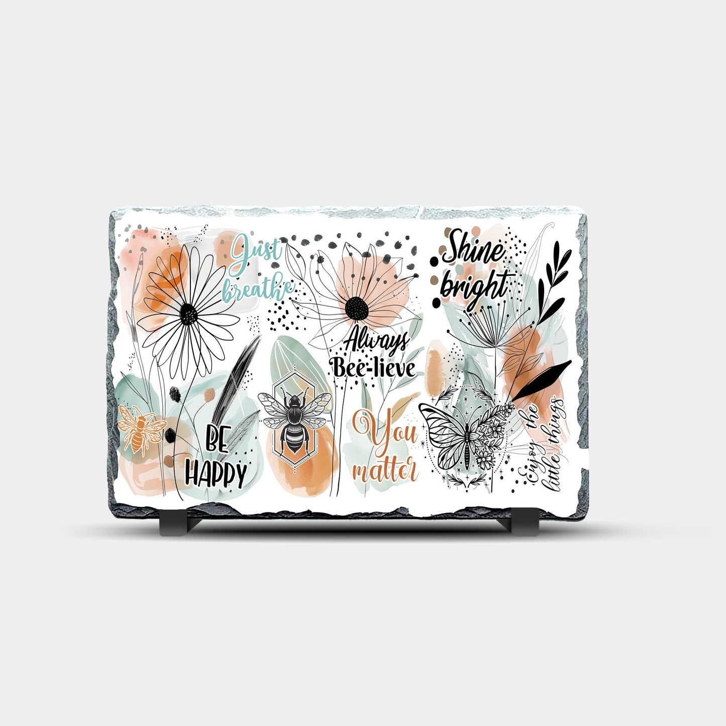 Always Believe Design Printed Rock Slate