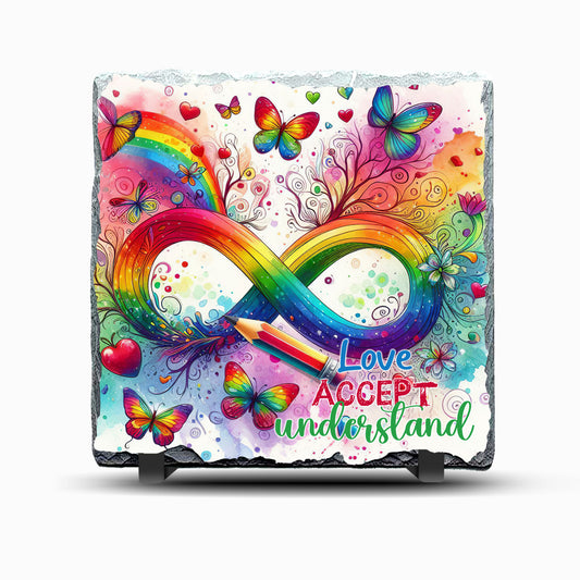 Autism Accept Design Printed Glossy Slate