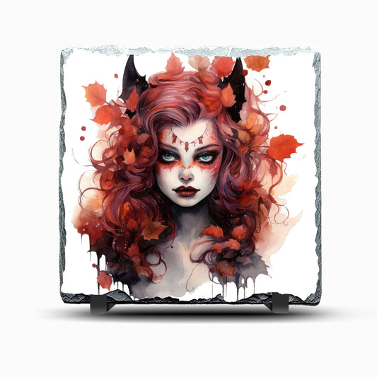 Autumn Girl Design Printed Slate
