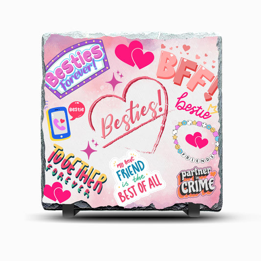 Bestie BFF Design Printed Rock Slate