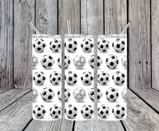 Footballs Black and White 20oz Tumbler