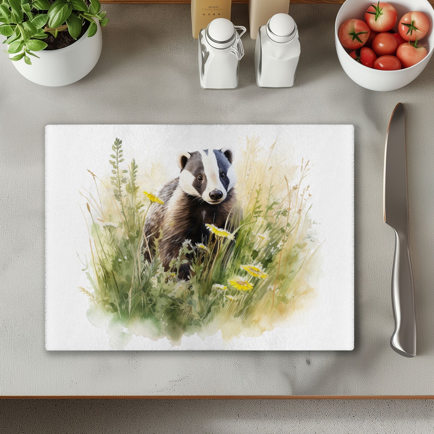 Badger 2 Chopping Cutting Board or Coaster