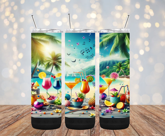 Beach Drinks 2 20oz Bluetooth Speaker Tumbler