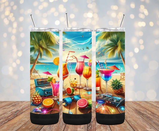 Beach Drinks 20oz Bluetooth Speaker Tumbler