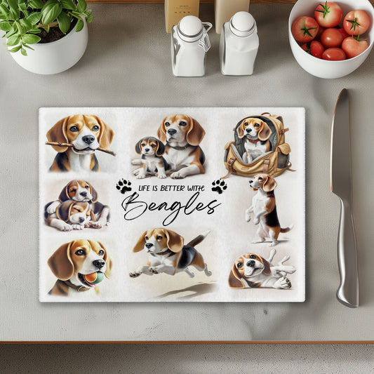 Beagle Dog Life is Better with Chopping Cutting Board or Coaster