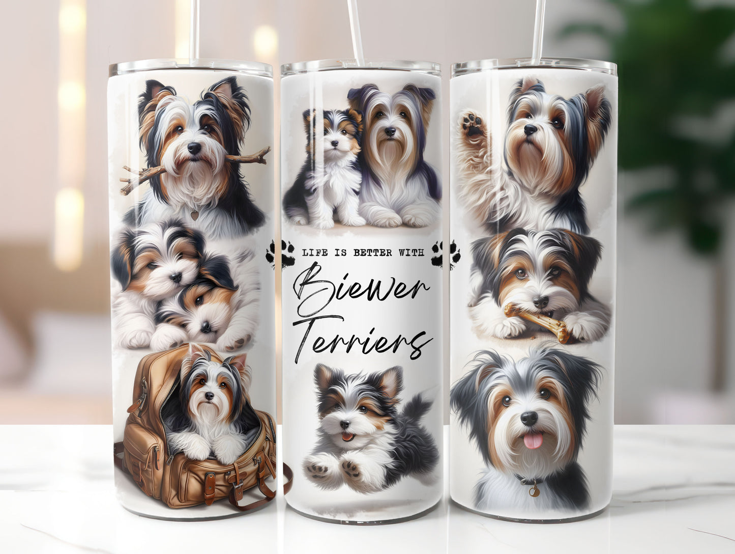 Biewer Terrier Dog Life is Better with 20oz Tumbler