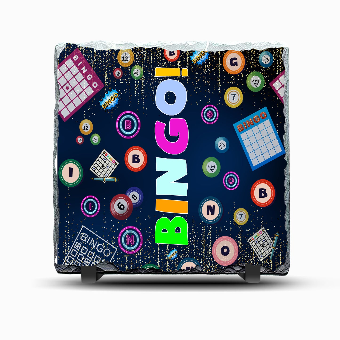 Bingo Design Printed Rock Slate