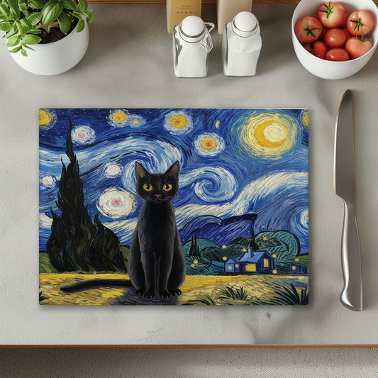 Black Cat Chopping Cutting Board
