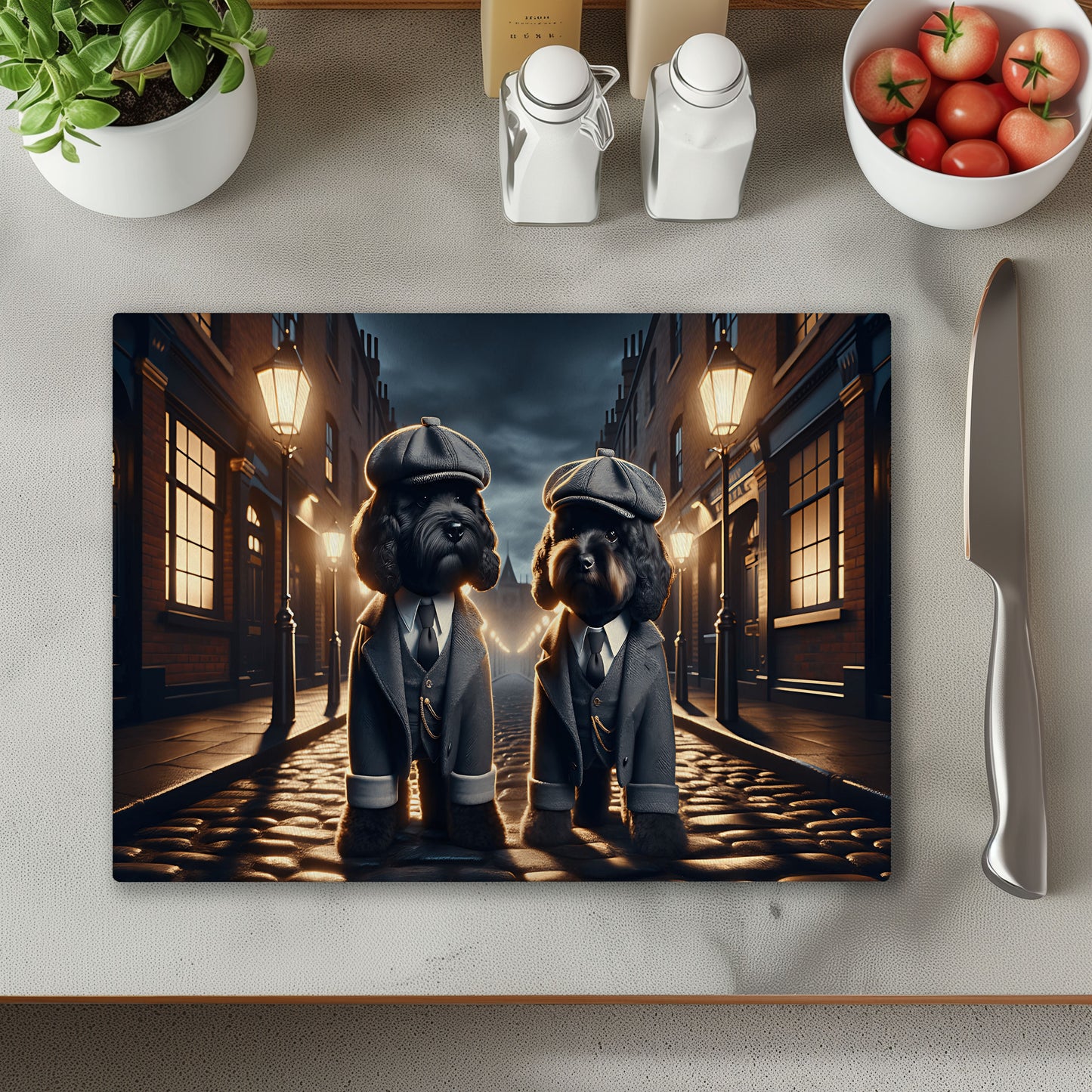 Black Cockerpoos Chopping Cutting Board