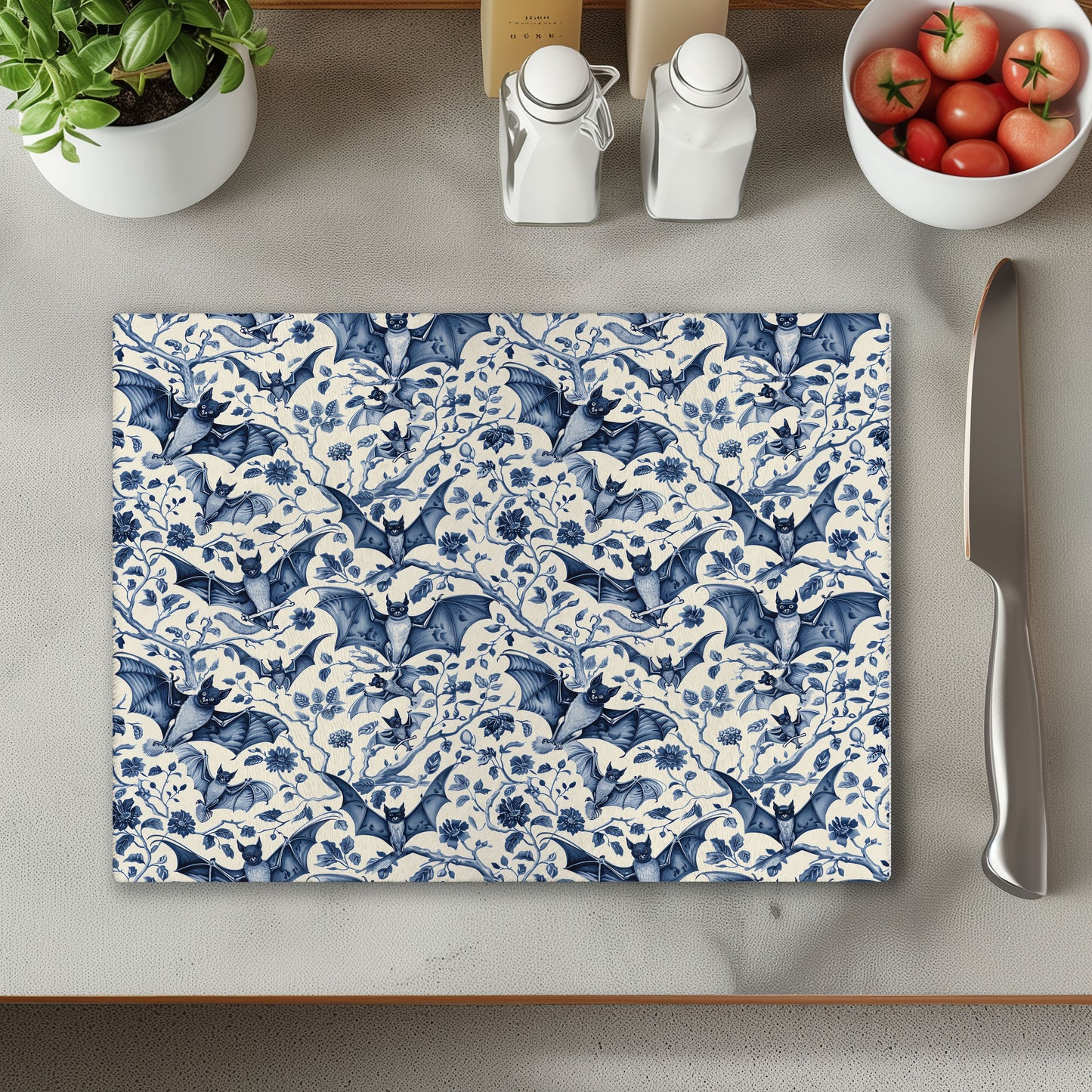 Blue Bats Chopping Cutting Board