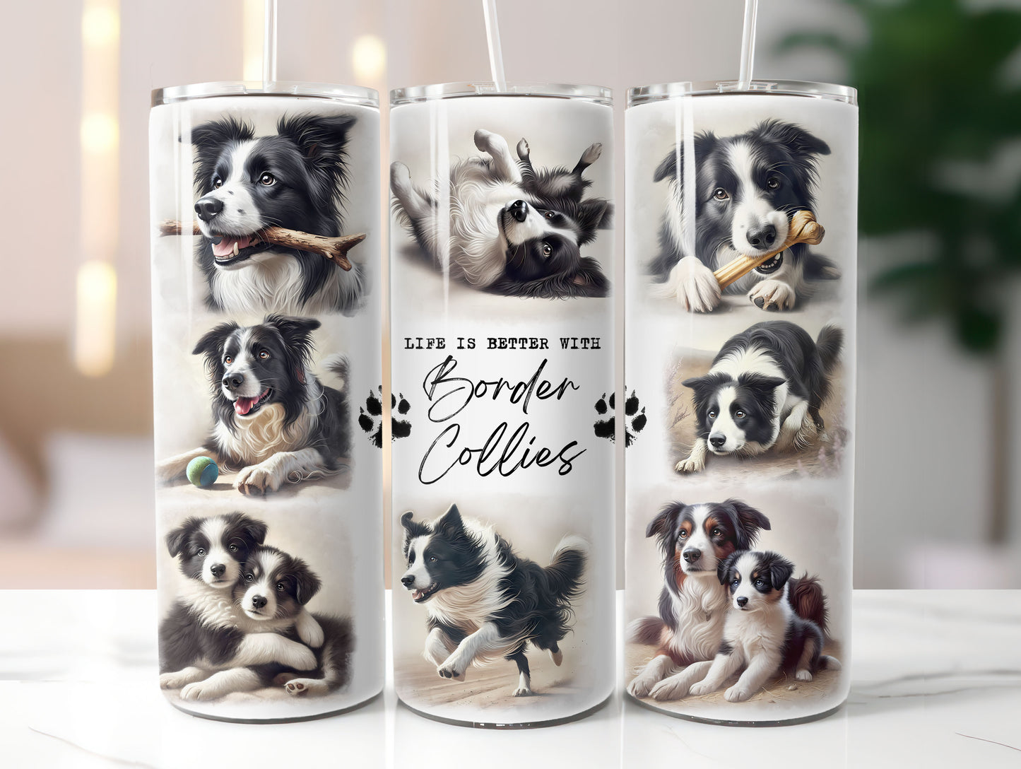 Border Collie Dog Life is Better with 20oz Tumbler