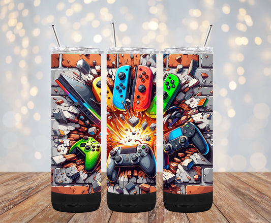 Game Controller Wall 20oz Bluetooth Speaker Tumbler