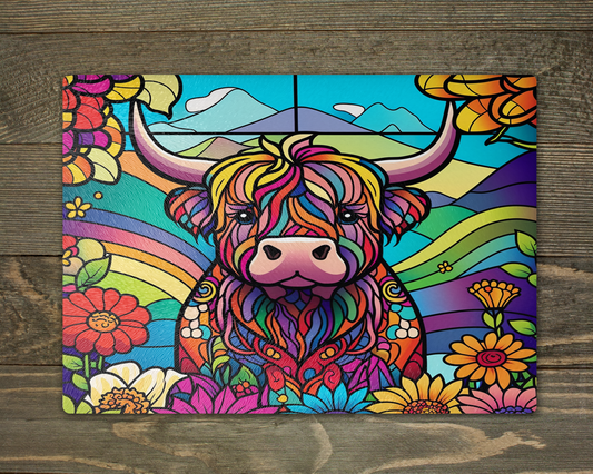 Bright Highland Cow Chopping Board