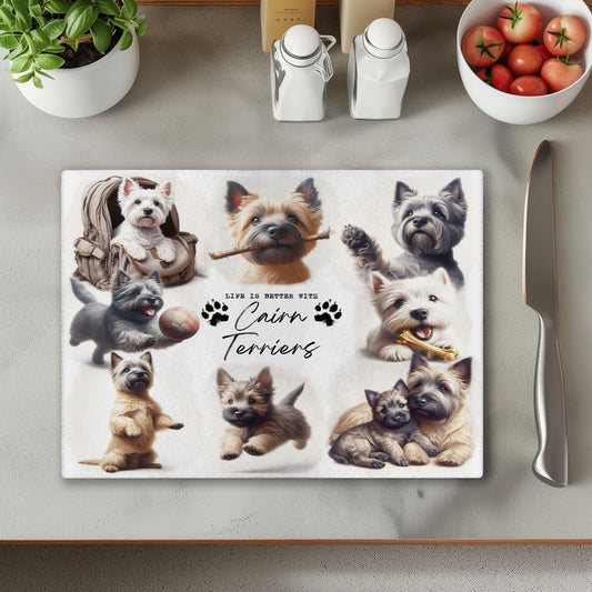 Cairn Terrier Dog Life is Better with Chopping Cutting Board or Coaster