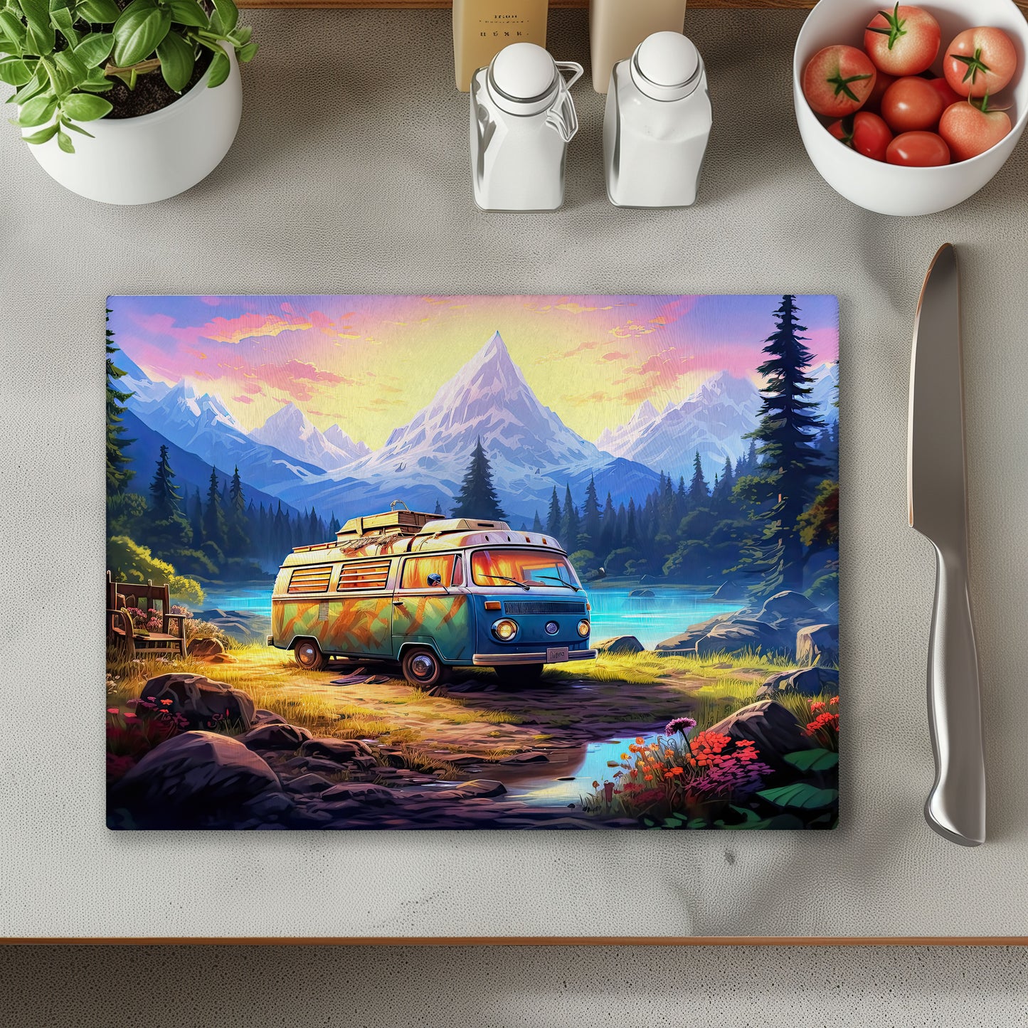 Campervan Chopping Cutting Board or Coaster