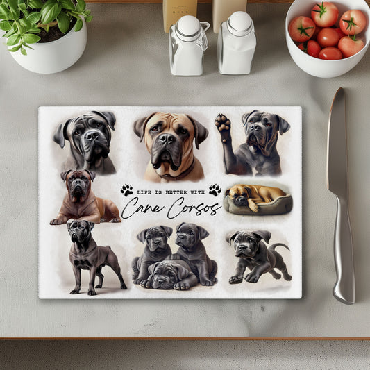 Cane Corso Dog Life is Better with Chopping Cutting Board or Coaster