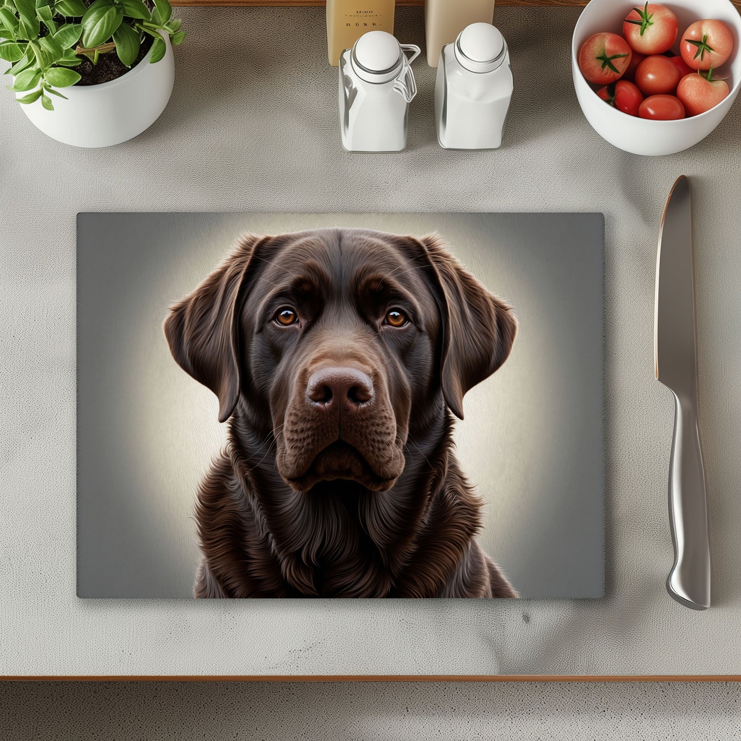 Chocolate Labrador 2 Chopping Cutting Board