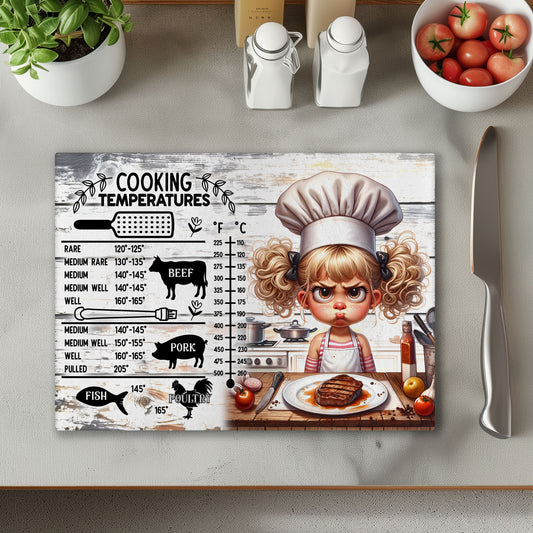 Funny Cooking Temperatures 1 Chopping Cutting Board or Coaster