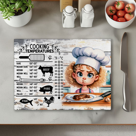 Funny Cooking Temperatures 2 Chopping Cutting Board or Coaster