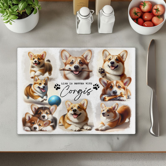 Corgi Dog Life is Better with Chopping Cutting Board or Coaster