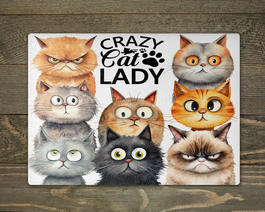Crazy Cat Lady Chopping Board