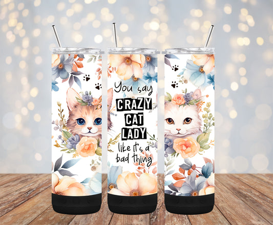 Crazy Cat Lady 2 20oz Bluetooth Speaker Tumbler