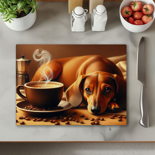 Dachshund Coffee Chopping Cutting Board