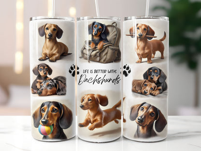 Dachshund 3 Dog Life is Better with 20oz Tumbler