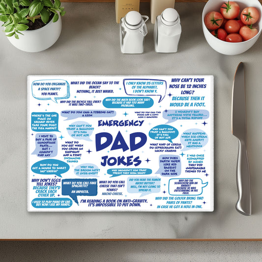 Dad Jokes Glass Chopping Cutting Board