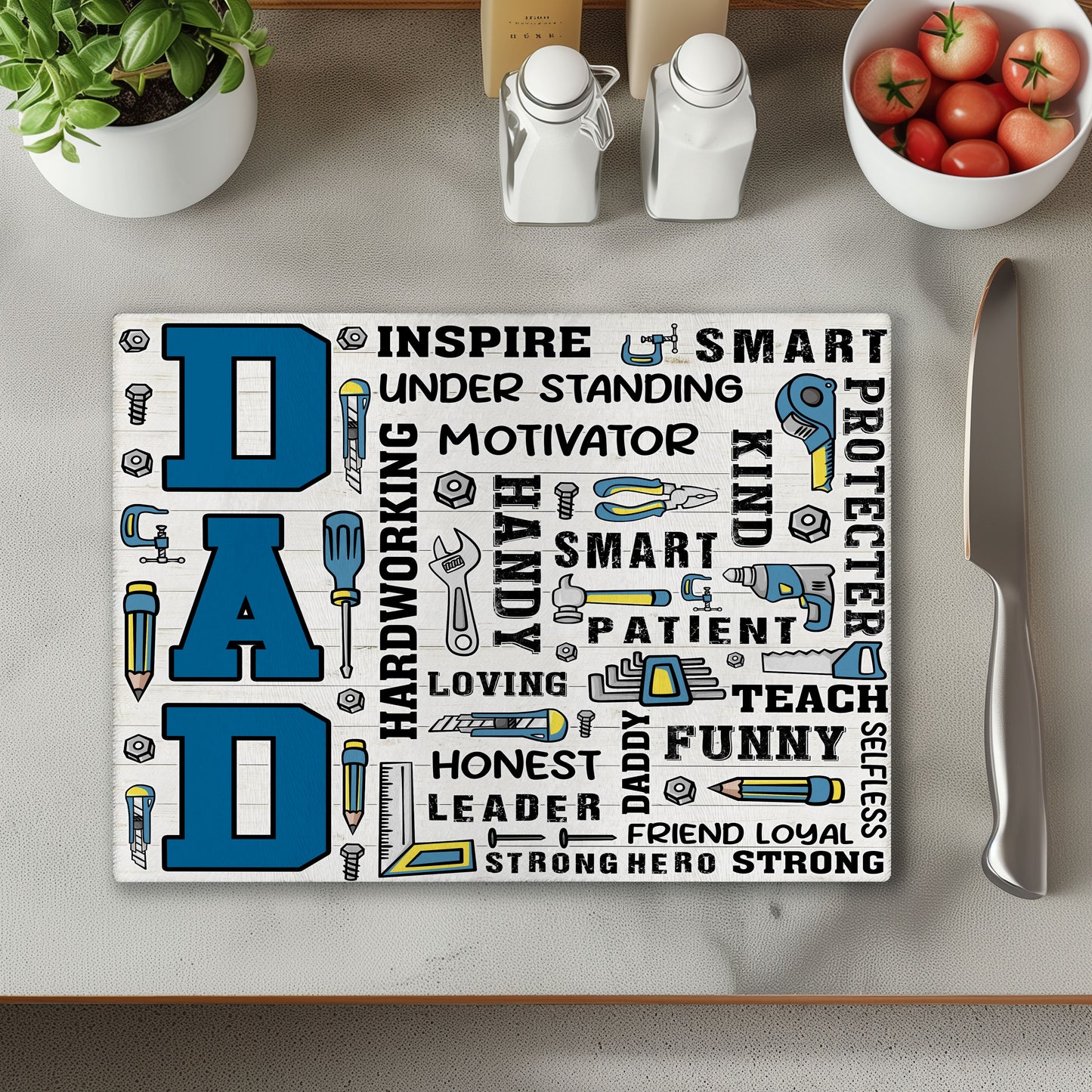 Dad Chopping Cutting Board or Coaster