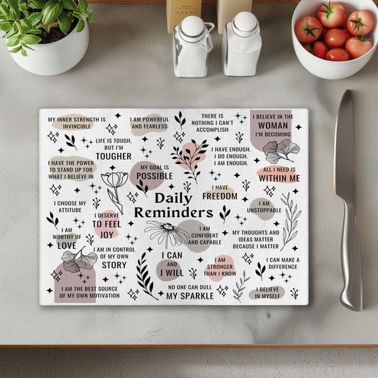 Daily Reminders Chopping Cutting Board