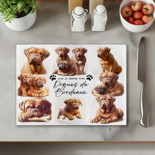 Dogue de Bordeaux Dog Life is Better with Chopping Cutting Board or Coaster