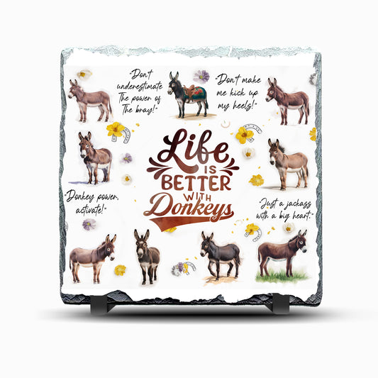 Donkeys Life is Better with Design Printed Rock Slate