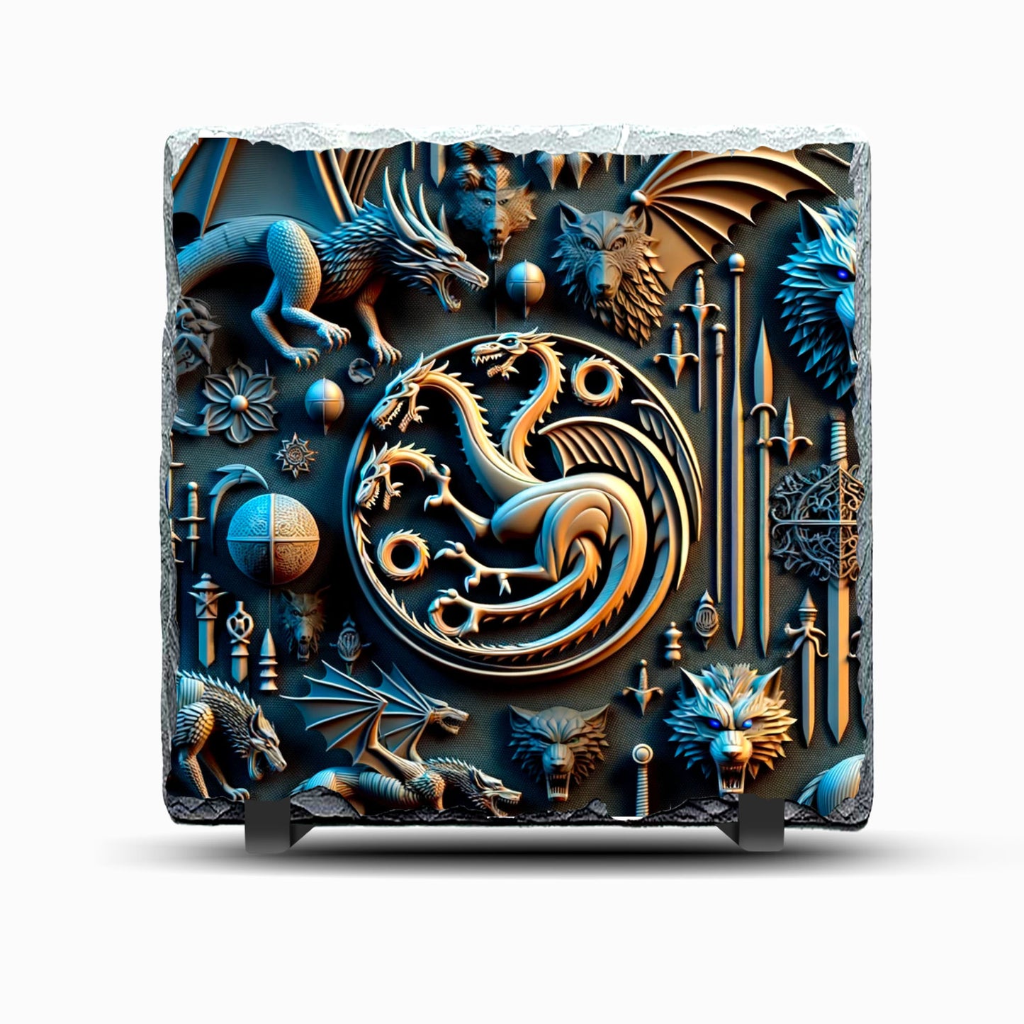 Dragons Design Printed Rock Slate