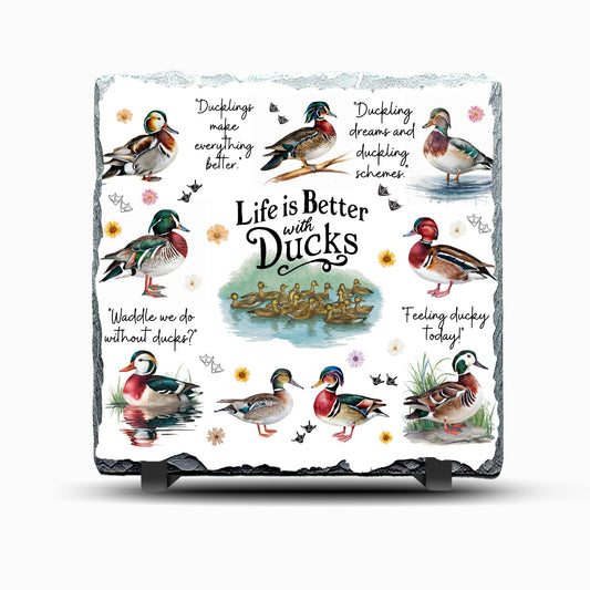 Ducks Life is Better with Design Printed Rock Slate