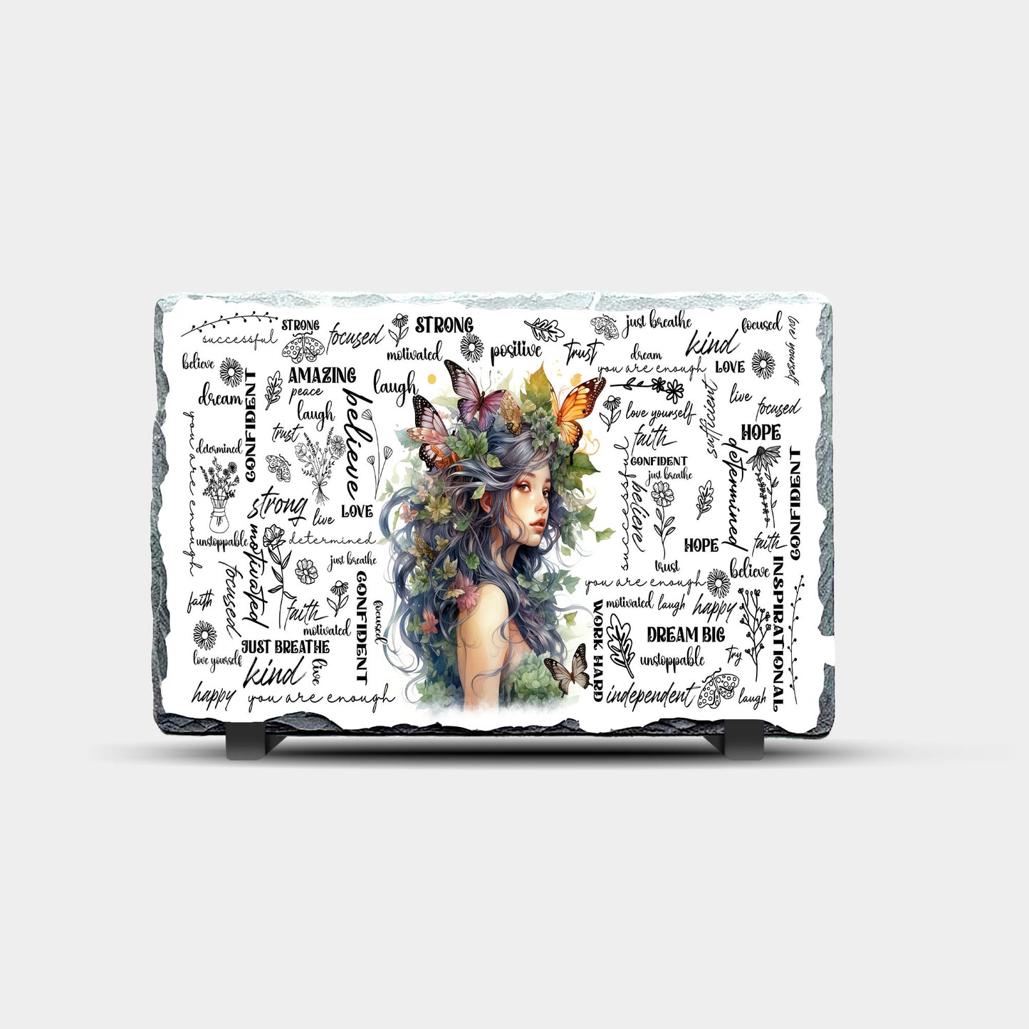 Elf Affirmations Design Printed Rock Slate