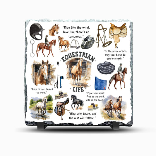 Equestrian Life Design Printed Rock Slate