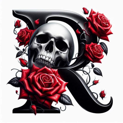 Skull and Roses Initial 20oz Tumbler