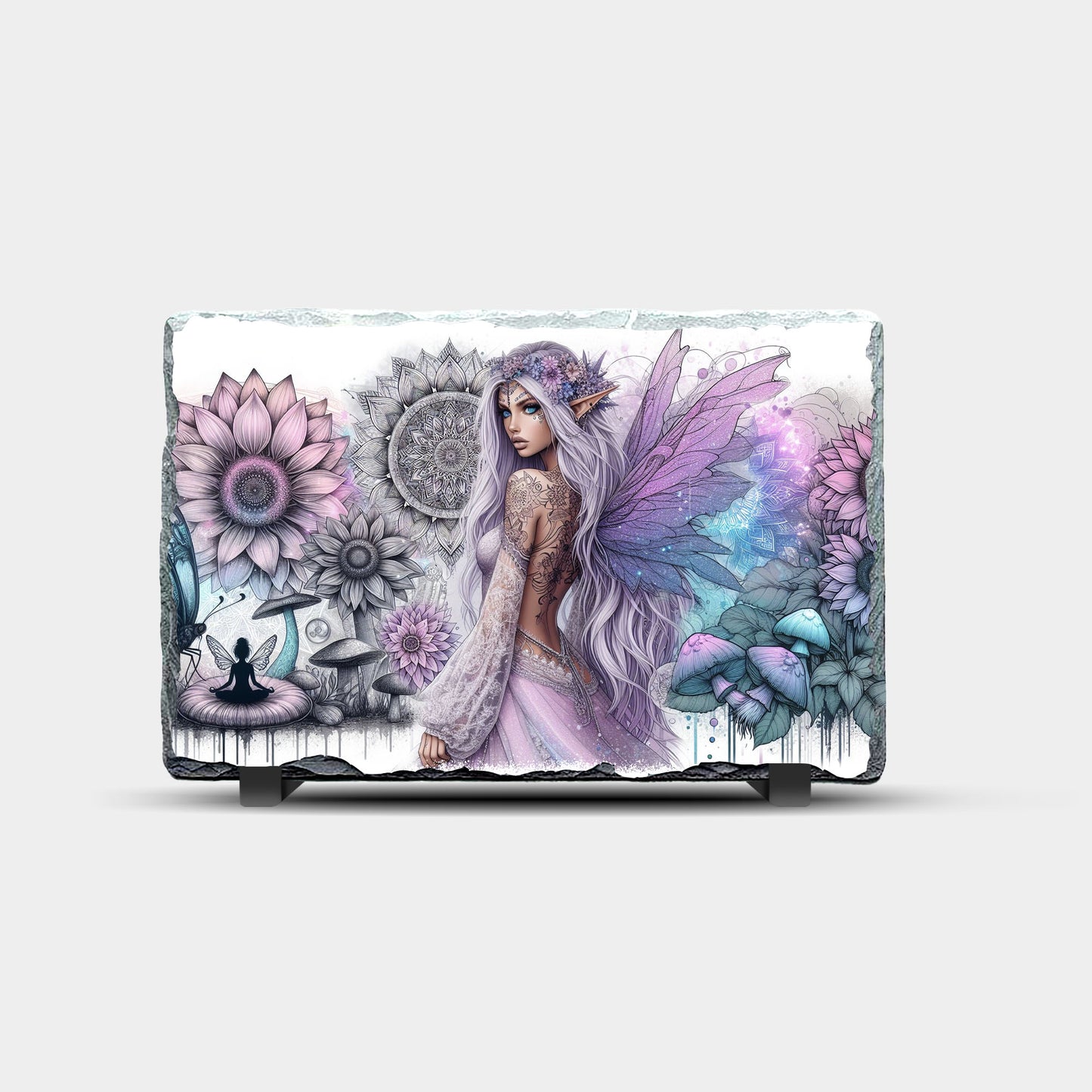 Fairy Elf Design Printed Rock Slate