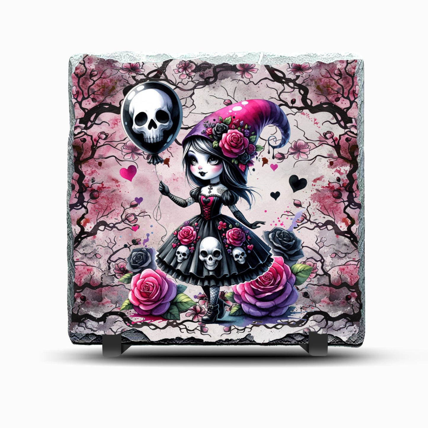 Fairy Skulls Design Printed Rock Slate
