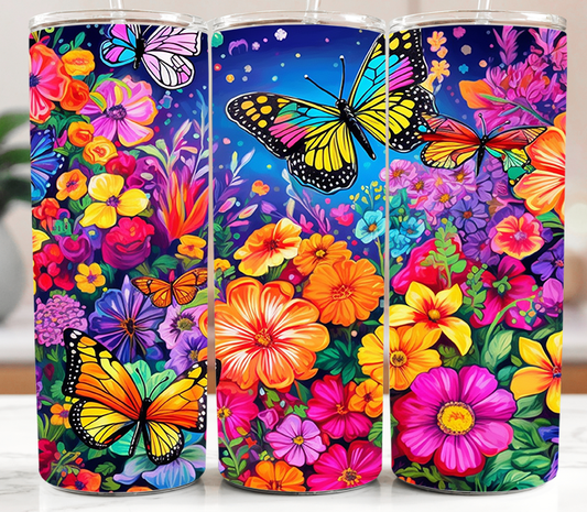 Flowers and Butterfly 20oz Tumbler