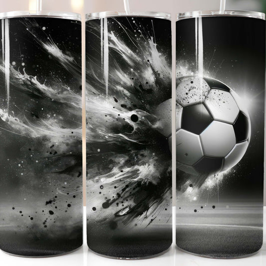 Black and White Football 20oz Tumbler