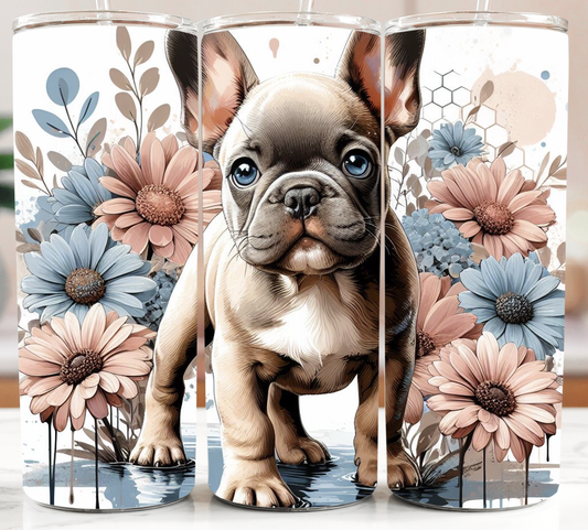 Dog - Frenchie and Flowers 20oz Tumbler