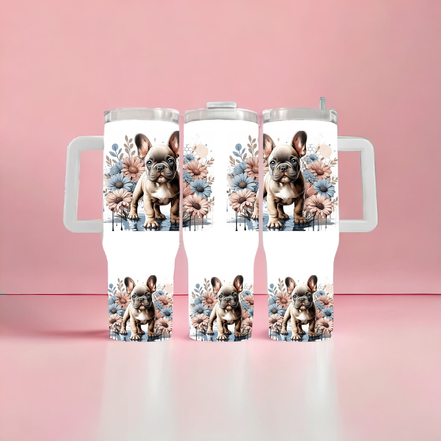 Frenchie and Flowers 40oz Tumbler